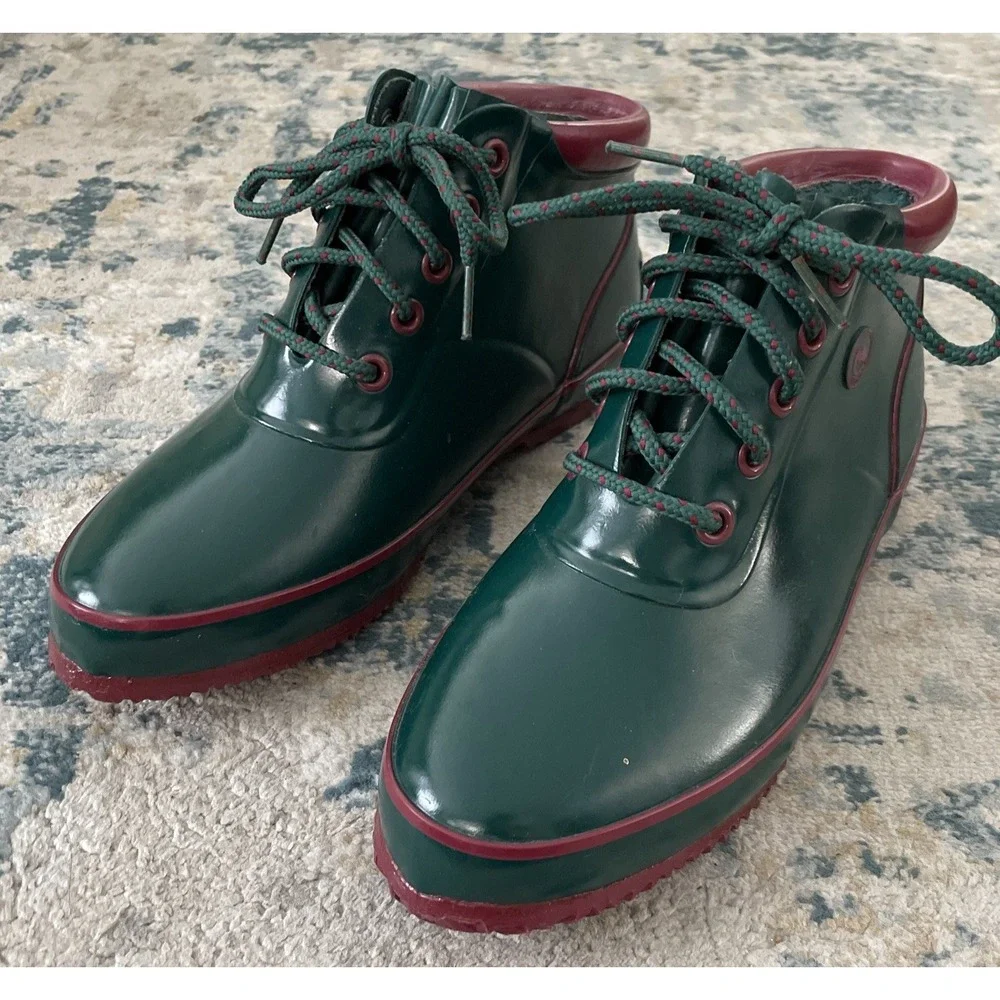 SPORTO Duck Waterproof Vintage‎ Boots, Rubber, Green, Size 7